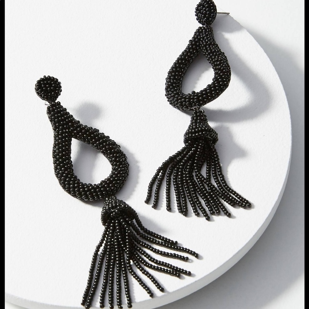 Anthropologie Jasmine beaded tassel earrings